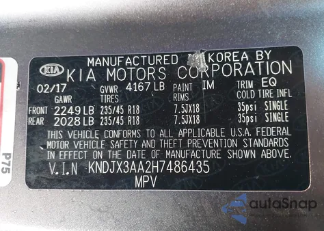 2017 Kia Soul ! from USA, damaged, VIN KNDJX3AA2H7486435